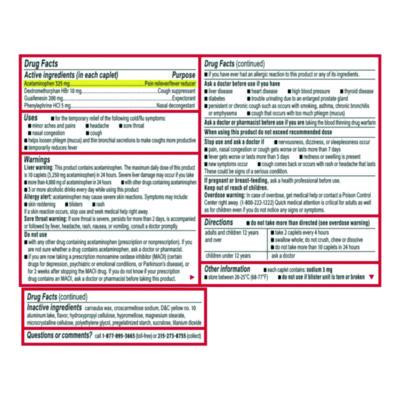 Cold + Flu Severe Caplets, 2/Pack, 30 Packs/Box