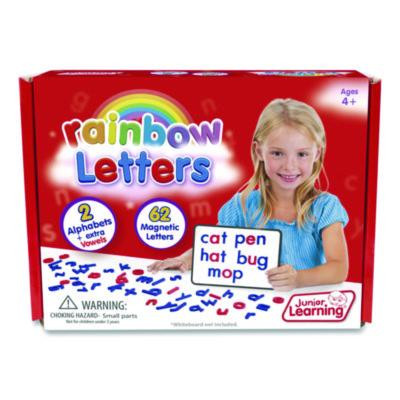 Rainbow Lowercase Letters, (2) Alphabet Sets, (2) Extra Vowel Sets, +/- 1.6" Tall, Blue Consonants, Red Vowels, 62 Pieces