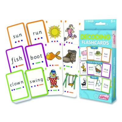 Decoding Flashcards: Blend Patterns, Cvc Words, Vowels/Digraphs, Grades K To 1, Assorted Colors, 54 Cards/Deck, 3 Decks