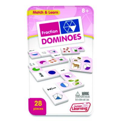 Fraction Dominoes, 1 To 2 Players, Grades 3 To 7, 28 Pieces