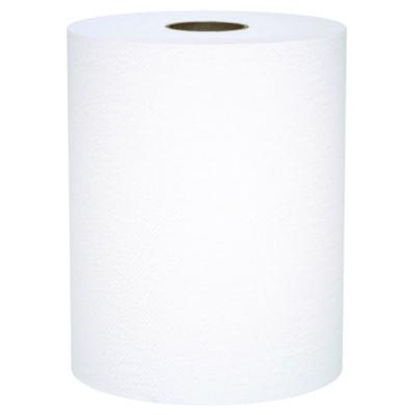 Universal 100% Recycled Fiber Hard Roll Paper Towels, 1-Ply, 8" x 800 Ft, White, 6 Rolls/Carton