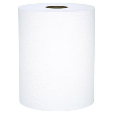 Universal 100% Recycled Fiber Hard Roll Paper Towels, 1-Ply, 8" x 800 Ft, White, 6 Rolls/Carton