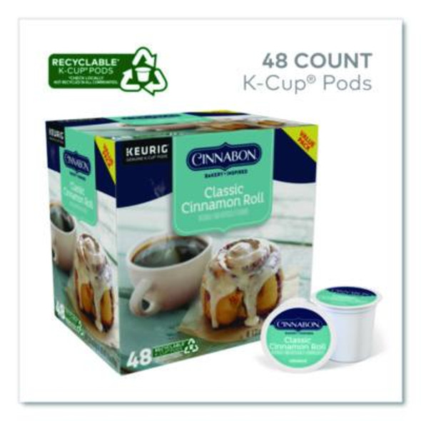 Classic Cinnamon Roll Coffee K-Cups, 0.33 Oz, 48/Box