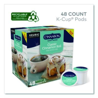 Classic Cinnamon Roll Coffee K-Cups, 0.33 Oz, 48/Box