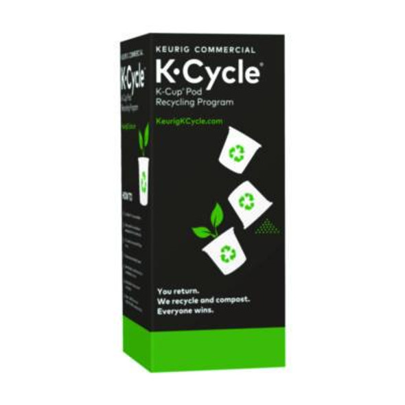 K-Cycle Cardboard Indoor Recycling Bin, Large, Cardboard, Black/Green/White, 5/Pack