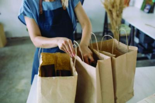 Kraft Paper Bags, Rope Handles, 18" x 7" x 18.5", Kraft, 200/Bundle