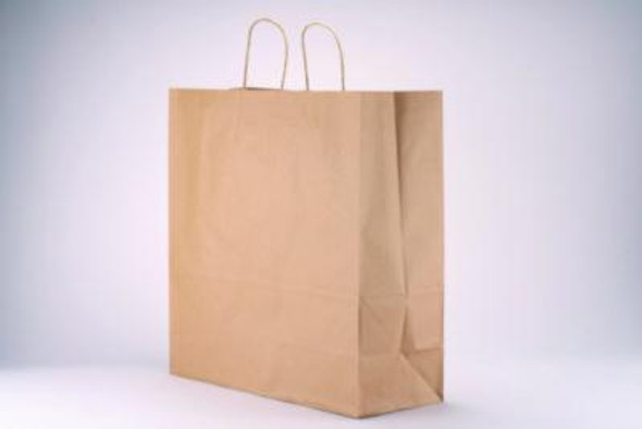 Kraft Paper Bags, Rope Handles, 18" x 7" x 18.5", Kraft, 200/Bundle