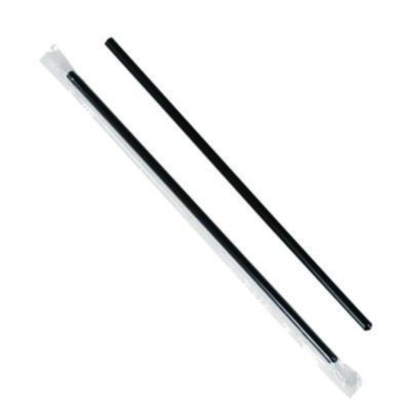 Jumbo Straws, 9", Plastic, Black, 2,000/Carton