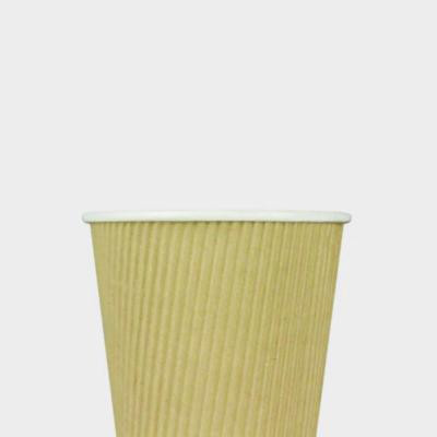 Ripple Hot Cups, 10 Oz, Paper, Kraft/White, 500/Carton