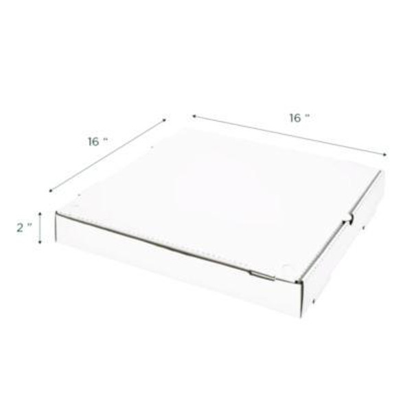 Corrugated Pizza Boxes, 16 x 16 x 1.97, White/Brown, 50/Carton