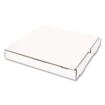 Corrugated Pizza Boxes, 16 x 16 x 1.97, White/Brown, 50/Carton