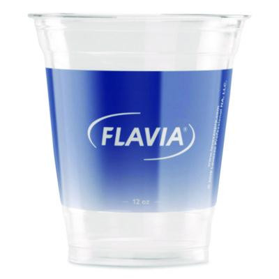 Cold Cups 12 Oz, Blue Band Flavia Logo, Clear/Blue, 1,000/Carton