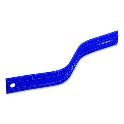 Lockermate Flexi Ruler, Standard/Metric, 12" Long, Blue