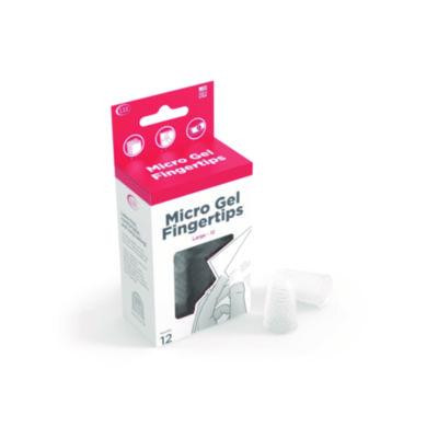 Micro-Gel Fingertips, Size 12, Large, Clear, 12/Pack