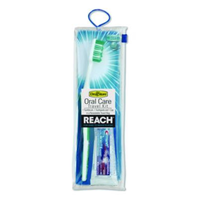 Oral Care Kit. Toothbrush/Toothpaste In Resealable Pouch, Assorted Colors, 4/Box