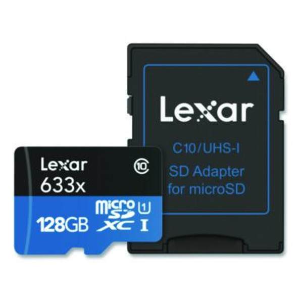 High Performance Blue Series Microsdxc Memory Card With Adapter, Uhs-I V30 U1 Class 10, 128 Gb, 2/Pack