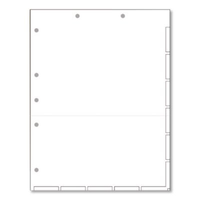 Large Tab Chart Divider Sheets, 7-Hole Punched, Letter, White, 250/Box