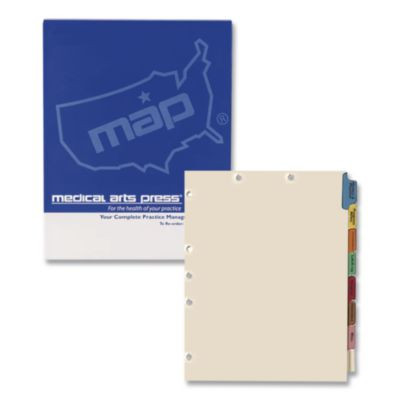 Side Tab Medical Chart Indexes, 8-Tab, Assorted Medical, 11 x 8.5, Manila, 50/Box