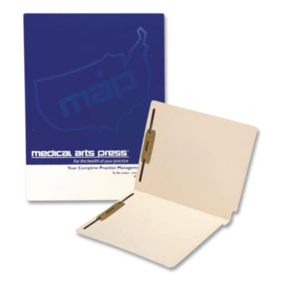 Heavy-Duty End Tab Fastener Folder, Straight Tab, Expands 0.75", 2 Fasteners, Letter Size, Manila, 50/Box
