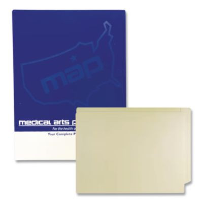 Economy End Tab File Folder, Straight Tabs, Letter Size, 0.75" Expansion, Manila, 50/Box