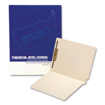 Heavy-Duty End Tab Fastener Folders, Straight Tab, Expands 0.75", 1 Fastener, Letter Size, Manila, 50/Box