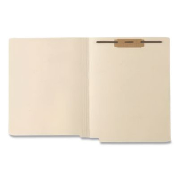 End Tab Fastener Folders, Straight Tab, Expands 0.75", 2 Fasteners, Letter Size, Manila, 50/Box