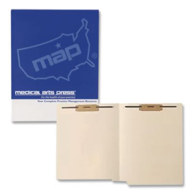 Heavy-Duty Poly-Reinforced End Tab Fastener Folders, Straight Tab, Expands 1", 2 Fasteners, Letter Size, Manila, 50/Box