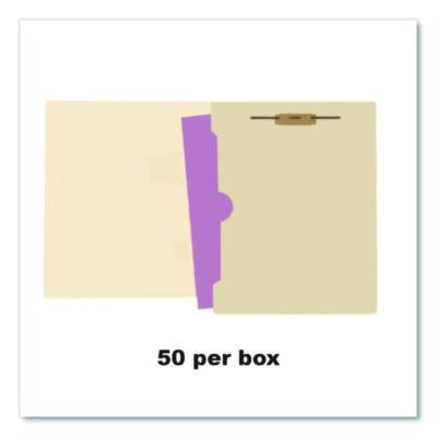 Full Pocket End Tab Fastener Folders, Straight Tab, Expands 0.75", 1 Fastener, Letter Size, Manila, 50/Box