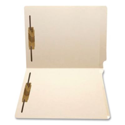 Heavy-Duty Top Tab Fastener Folders, Straight Tab, Expands 0.75", 2 Fasteners, Letter Size, Manila, 50/Box