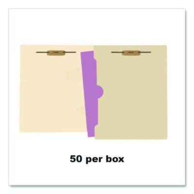 Heavy-Duty Top Tab Fastener Folders, 1/3-Cut Tab: Assorted, Expands 0.75", 2 Fasteners, Letter Size, Manila, 50/Box