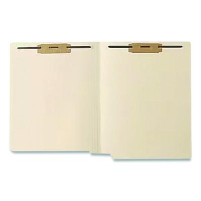 Heavy-Duty Poly-Reinforced End Tab Fastener Folders, Straight Tab, Expands 0.75", 2 Fasteners, Letter Size, Manila, 50/Box