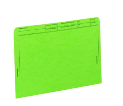 Patient File Pocket, Letter Size, Green, 50/Box