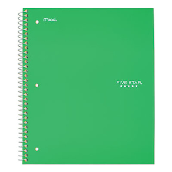 Wirebound Notebook, 1-Subject, Medium/College Rule, Green Cover, (100) 11 x 8.5 Sheets