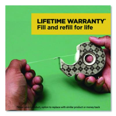 Stainless Steel Refillable Tape Dispenser With 2 Rolls 0.75" x 550" Tape