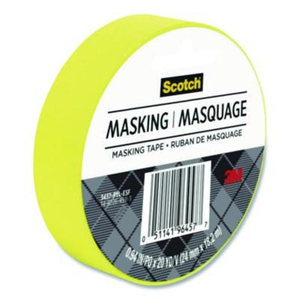 Expressions Masking Tape, 3" Core, 0.94" x 20 Yds, Yellow