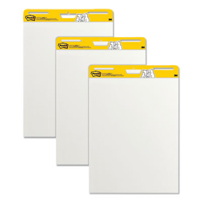 Vertical-Orientation Self-Stick Easel Pads, Unruled, (30) White 25 x 30 Sheets, 3/Pack