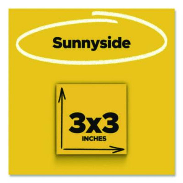 Super Sticky Note Pads In Playful Primary Colors, 3 x 3, Sunnyside, 90 Sheets/Pad, 5 Pads/Pack