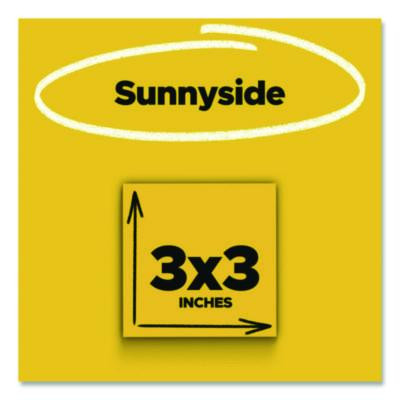 Super Sticky Note Pads In Playful Primary Colors, 3 x 3, Sunnyside, 90 Sheets/Pad, 5 Pads/Pack