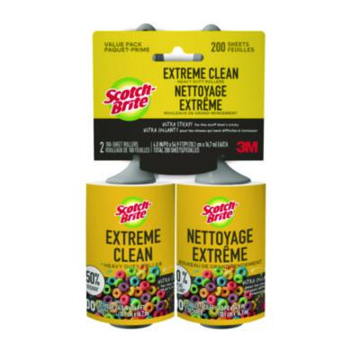 Extreme Clean Lint Roller, 100 Sheets/Roll, 2/Pack