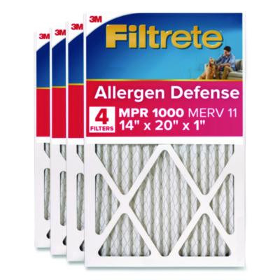 Allergen Defense Air Filter, Merv 11, Mpr 1000, 14 x 20, 4/Carton