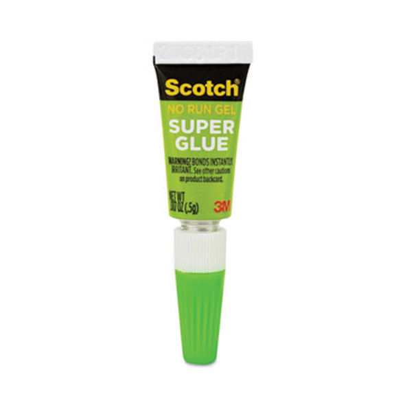 Single Use Super Glue No-Run Gel, 0.02 Oz, Dries Clear, 4/Pack