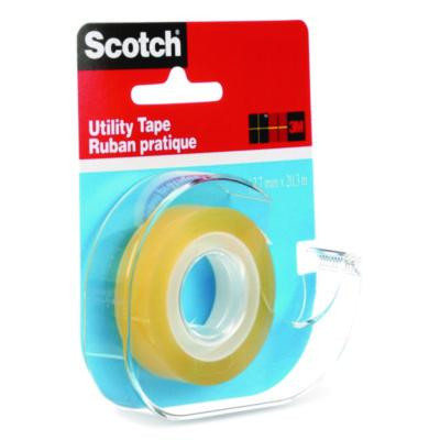 Utility Tape In Handheld Dispenser, 1" Core, 0.5" x 22.22 Yds, Clear