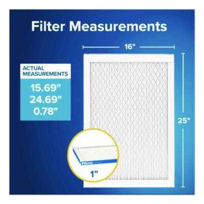 Premium Allergen, Bacteria And Virus Air Filter, Merv 13, Mpr 1900, 16 x 25, 4/Carton