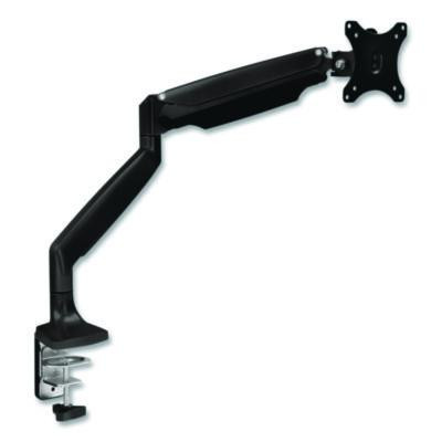 Single Monitor Gas-Spring Mounting Arm, For 13" To 32" Monitors, 360 Degree Rotation, +/-45 Degree Tilt, Black, Supports 20Lb