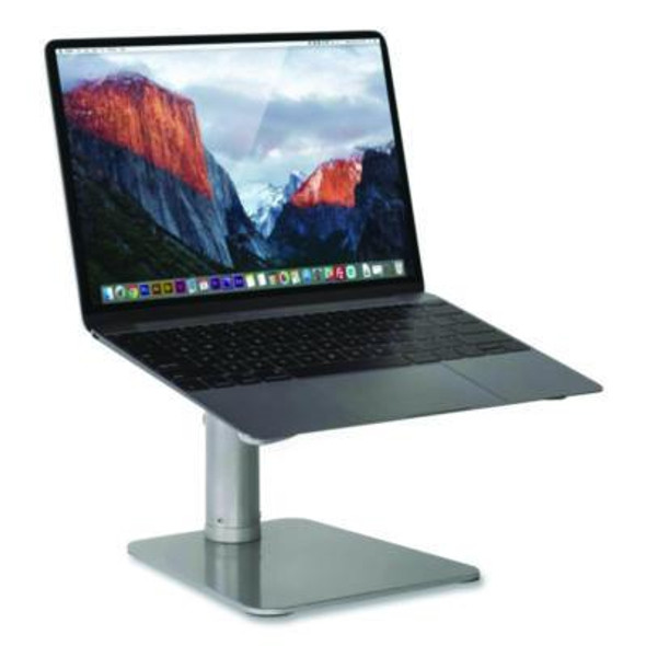Adjustable Height Laptop Riser, 10" x 10.5" Platform, Silver/Black, Supports Up To 33 Lbs