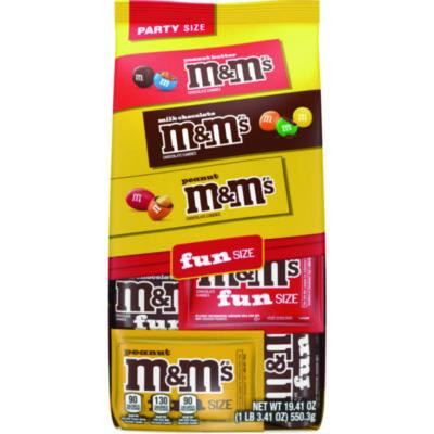 M And M'S Milk Chocolate, Peanut And Peanut Butter Variety Pack Fun Size Chocolate Candy Assortment, 19.41 Oz Bag