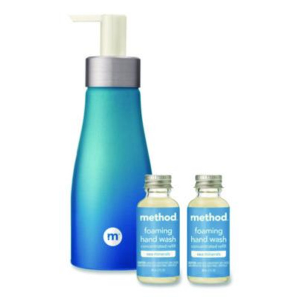 Refill + Reuse Foaming Hand Soap Refill Kit, Sea Minerals Scent, (2) 1 Oz Refill Bottles, 10 Oz Dispenser Bottle