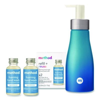 Refill + Reuse Foaming Hand Soap Refill Kit, Sea Minerals Scent, (2) 1 Oz Refill Bottles, 10 Oz Dispenser Bottle