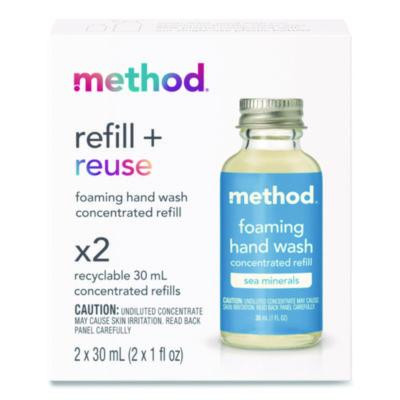 Refill + Reuse Foaming Hand Soap Refill, Sea Minerals Scent, 1 Oz Refill Bottle, 2/Pack