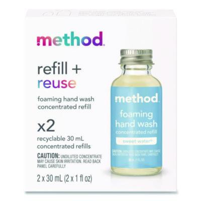 Refill + Reuse Foaming Hand Soap Refill, Sweet Water Scent, 1 Oz Refill Bottle, 2/Pack
